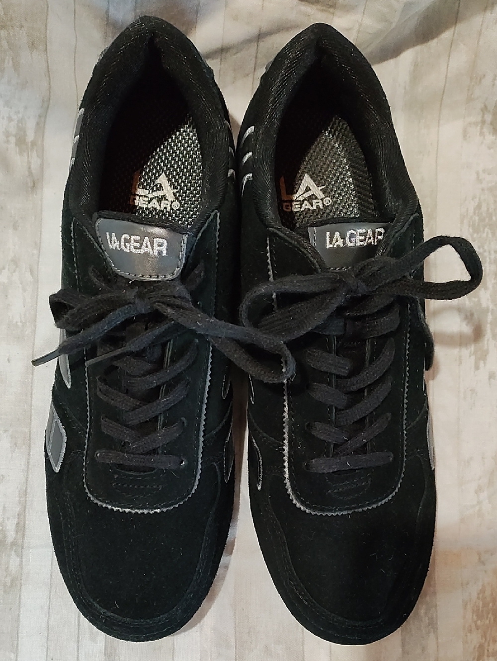 LA Gear LFCW8010A Women's Honey Black Lace-Up Track Shoes, Size 10